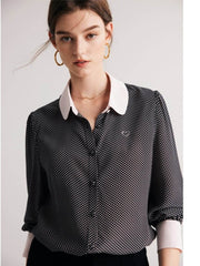 Profile of Polka Dots Women's Silk Blouse