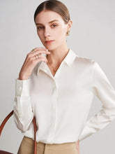 Trendy Women's Mulberry Silk Blouse in White color