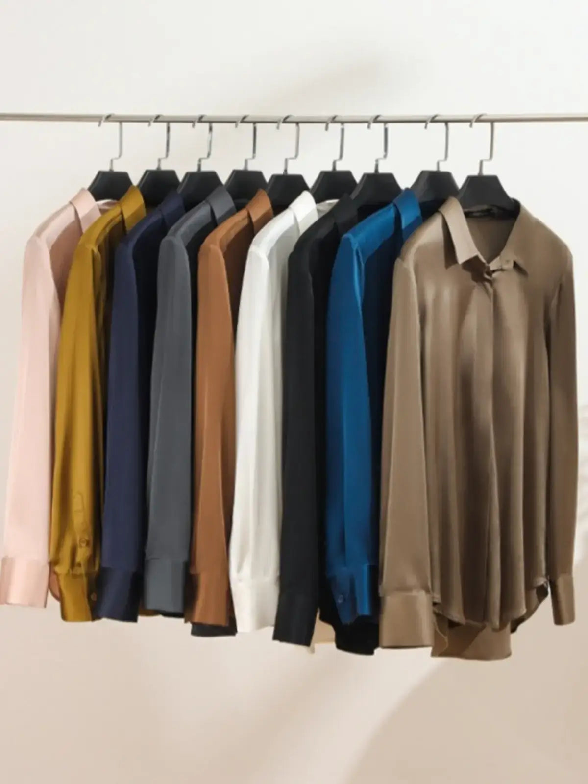 Trendy Women's Mulberry Silk Blouse multiple colors