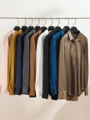 Trendy Women's Mulberry Silk Blouse multiple colors