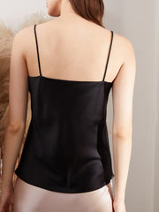 Back view of Women's Spaghetti - Strap Silk Camisole