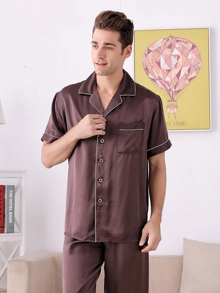 Silkser men silk sleepwear with pure silk