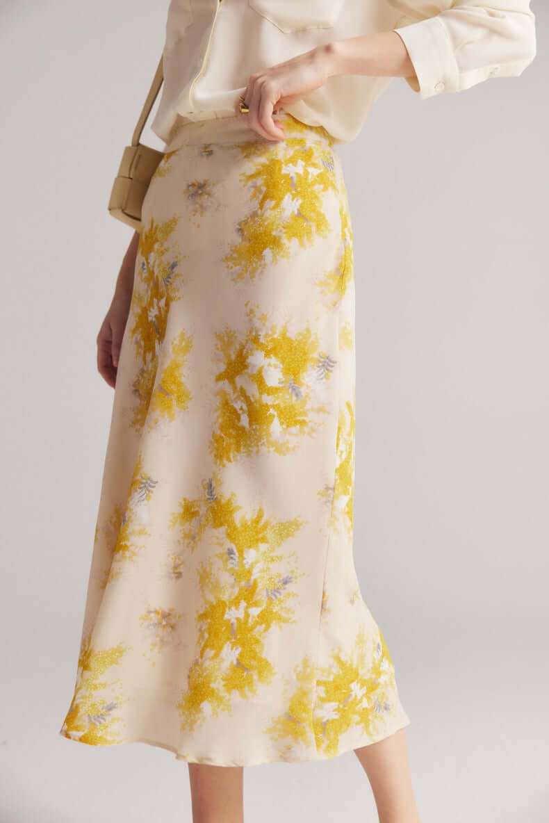 2024 Floral French Silk Skirt - SILKSER