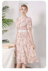 Silkser Women Summer Floral Mulberry Silk Dress