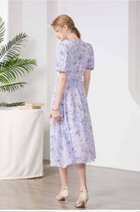 Silkser Women Summer Floral Mulberry Silk Dress