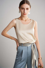 women/lady silk top/sleeveless shirt