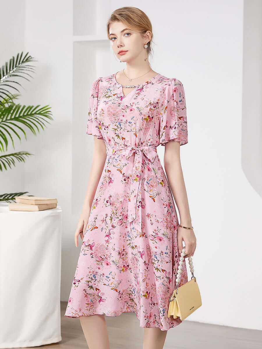 silk dress summer lady dress