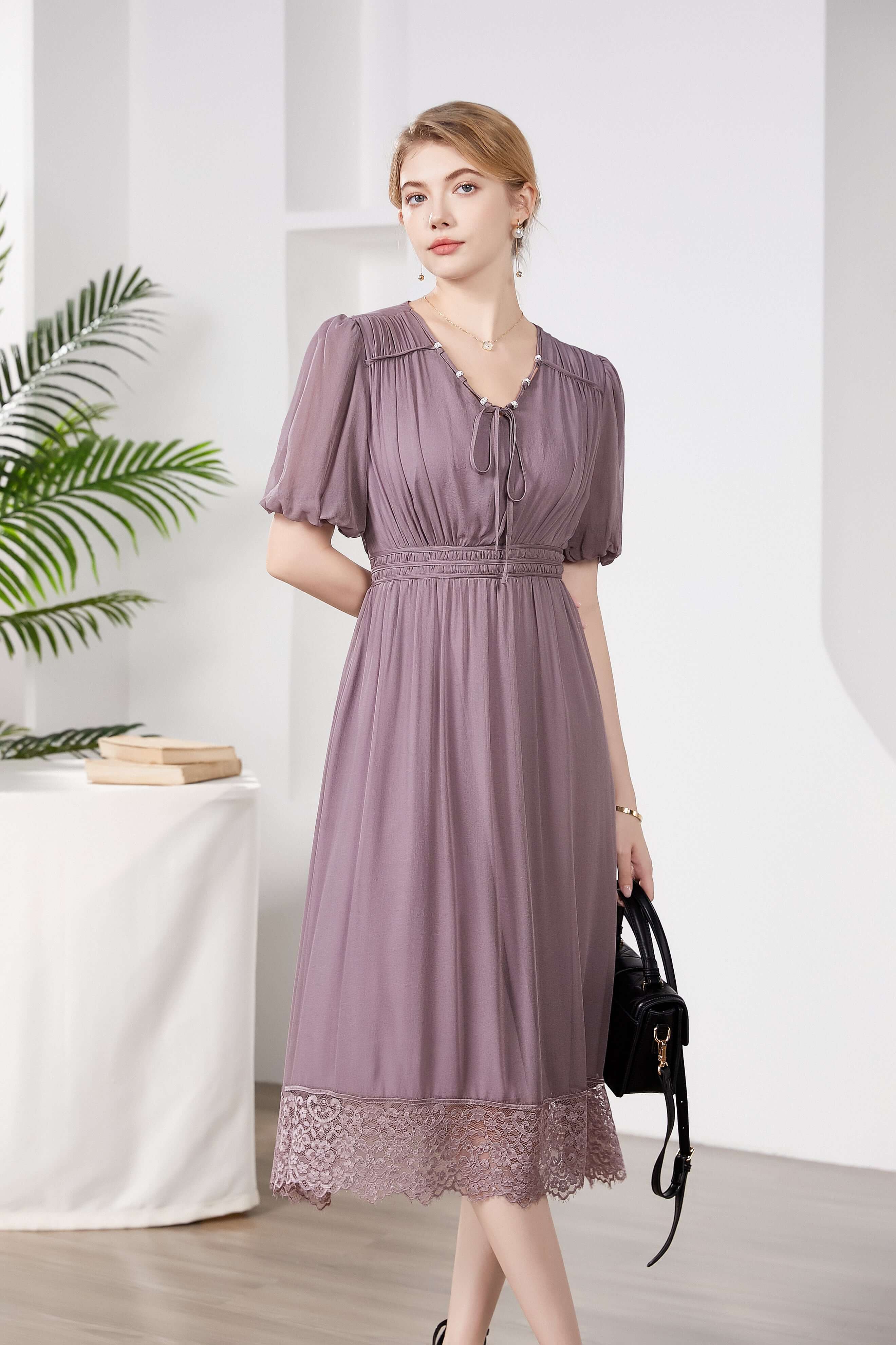 Silkser Chic Minimalist Mulberry Silk Dress