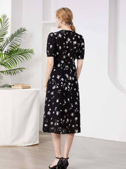 Silkser Women Summer Floral Mulberry Silk Dress