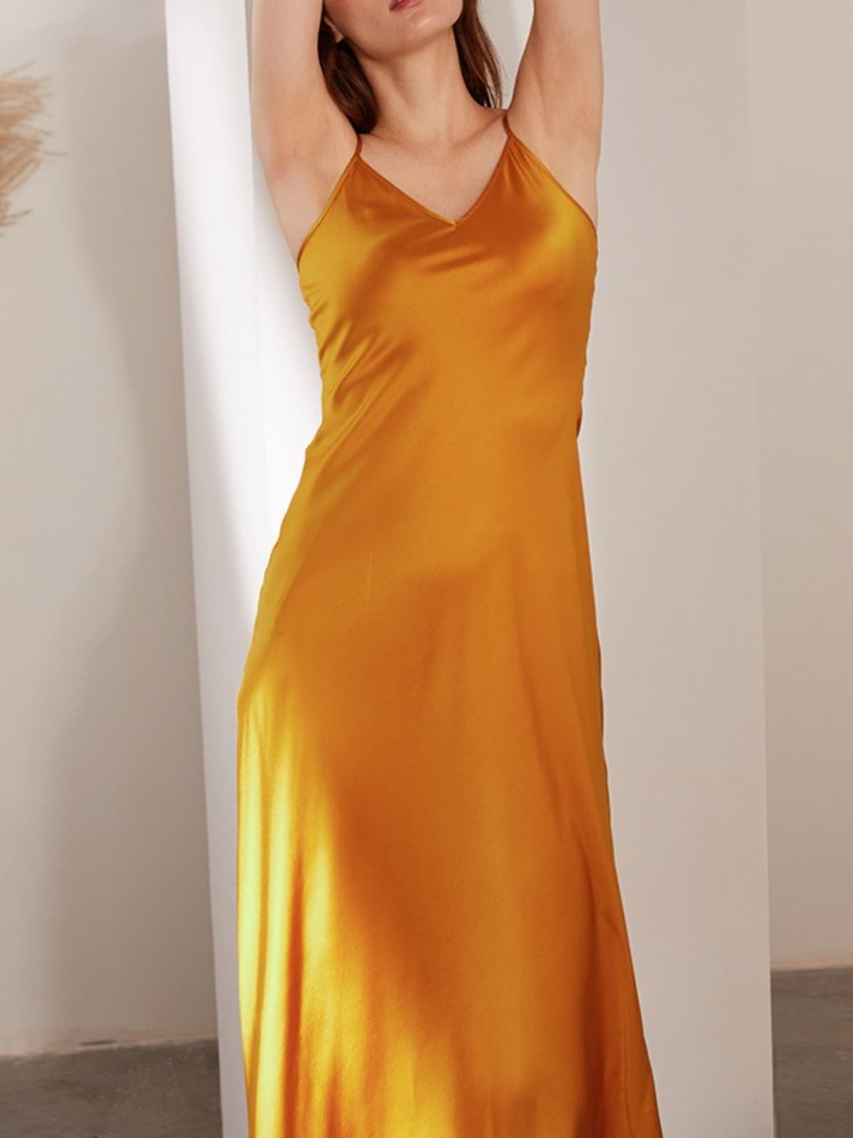 Luxury Spaghetti-Strap Pure Silk Evening Dress
