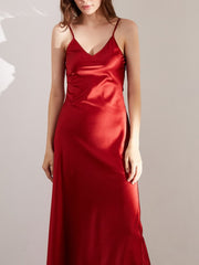 Luxury Spaghetti-Strap Pure Silk Evening Dress