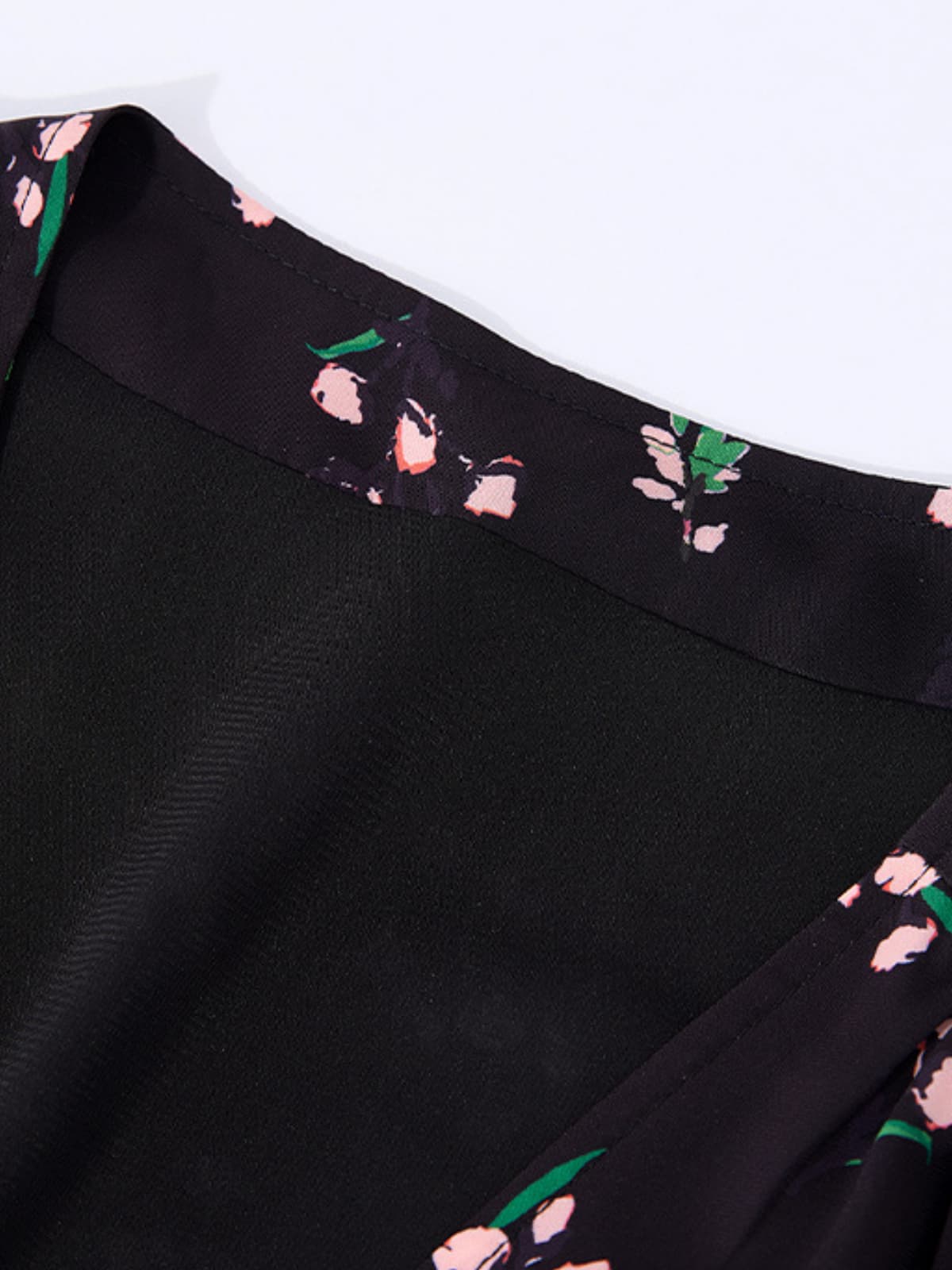V-Neck Floral Mulberry Silk Maxi Dress