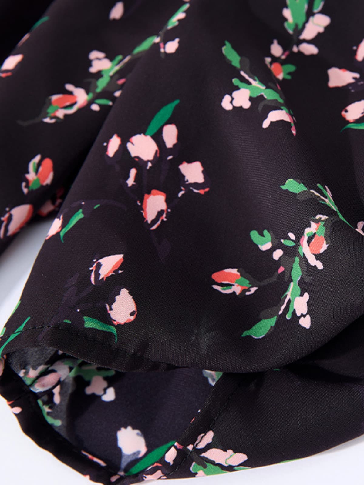 V-Neck Floral Mulberry Silk Maxi Dress