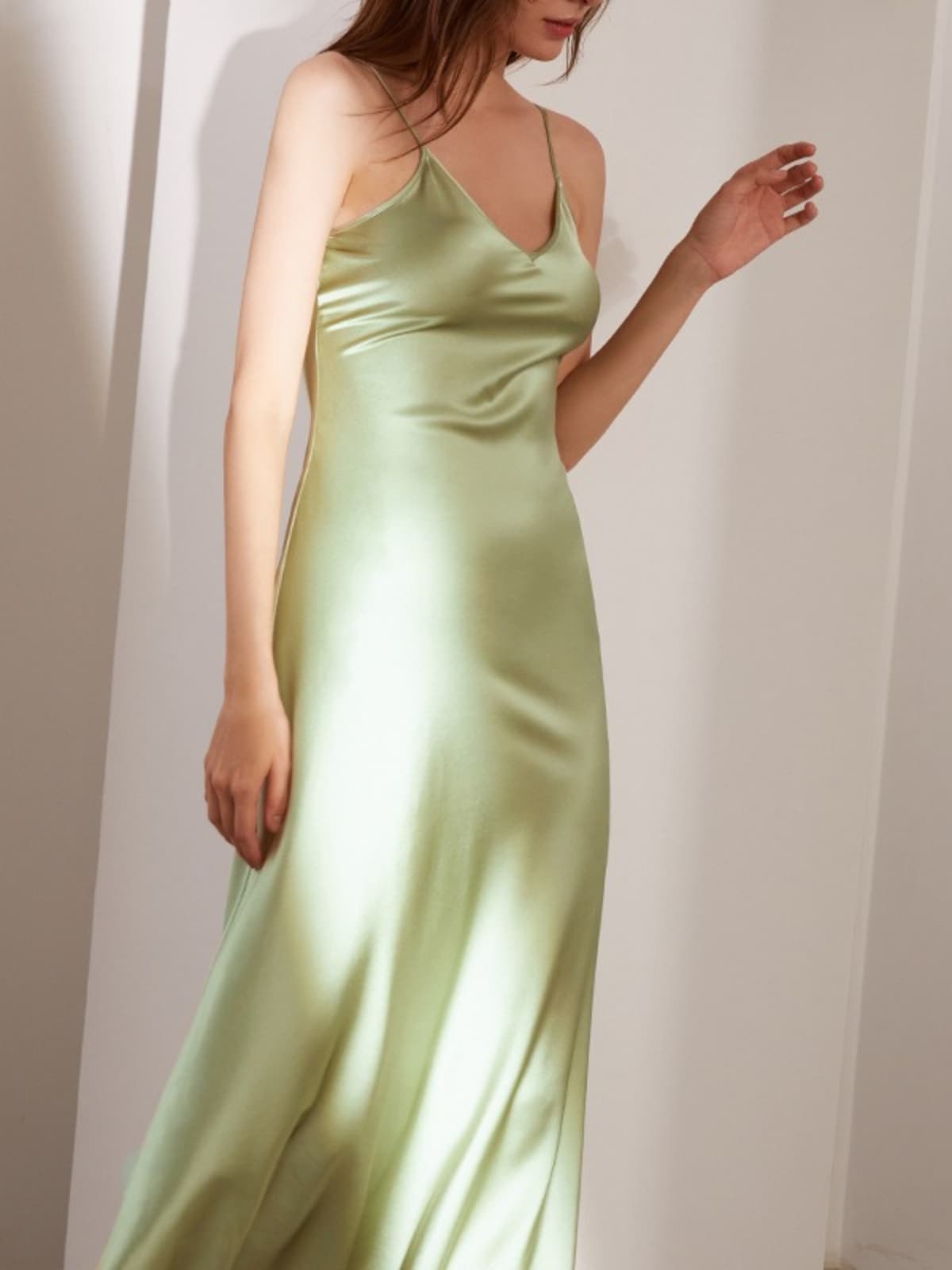Luxury Spaghetti-Strap Pure Silk Evening Dress