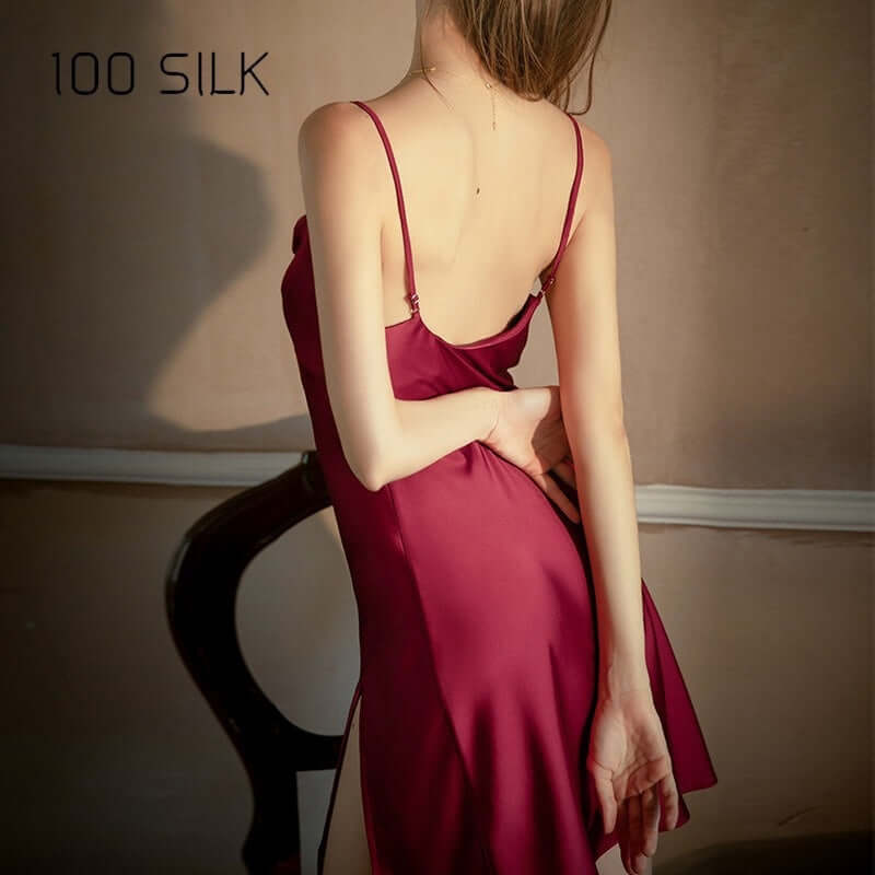 Backless Silk Nightgown/Nightdress - SILKSER