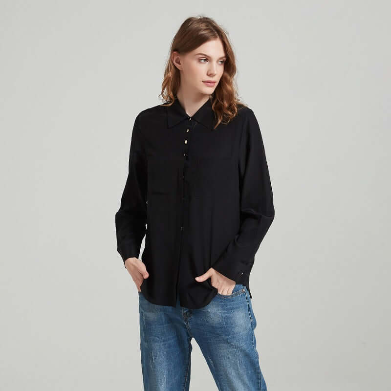 Button - Up Silk Shirt - SILKSER