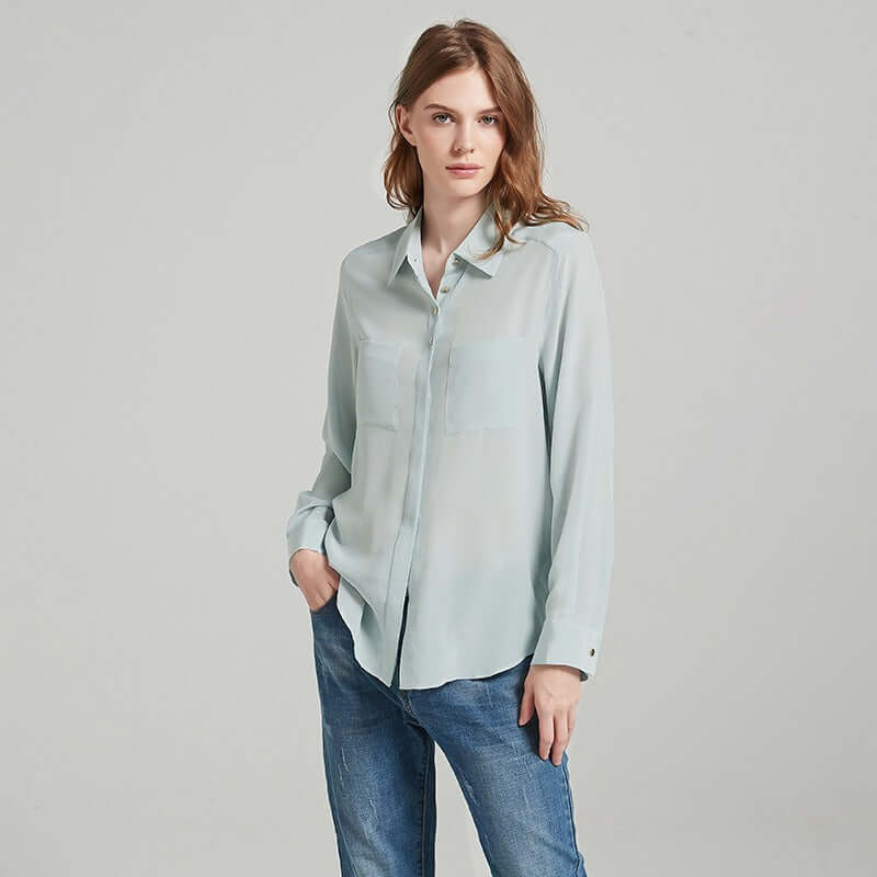 Button - Up Silk Shirt - SILKSER