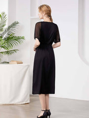 Chic Black Mulberry Silk Dress - SILKSER