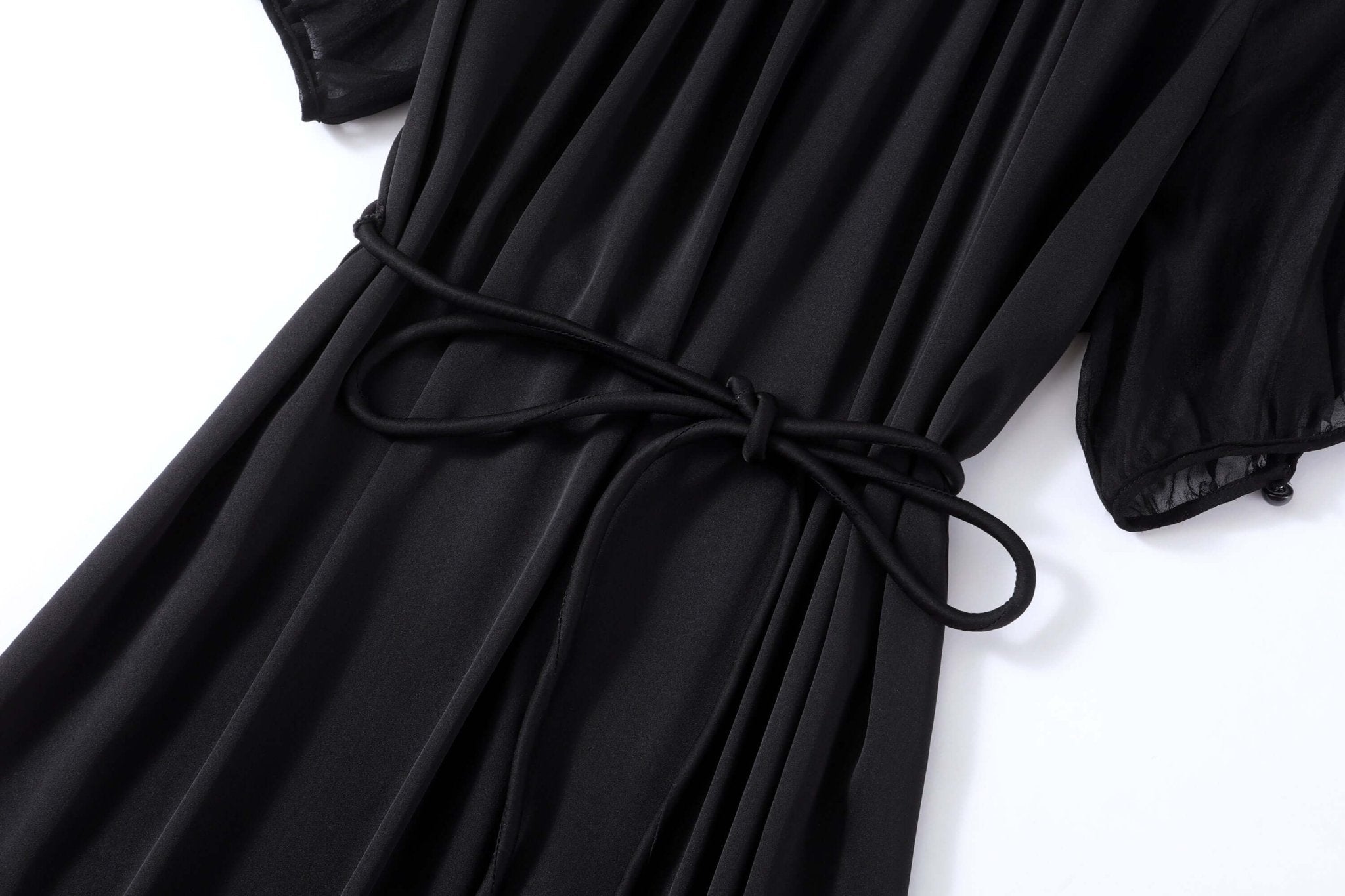 Chic Black Mulberry Silk Dress - SILKSER