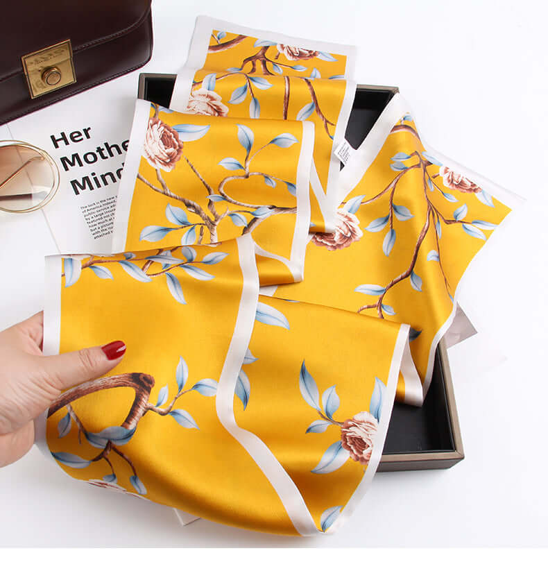 Chic Long Double - layer/Double - sided Silk Scarf - SILKSER