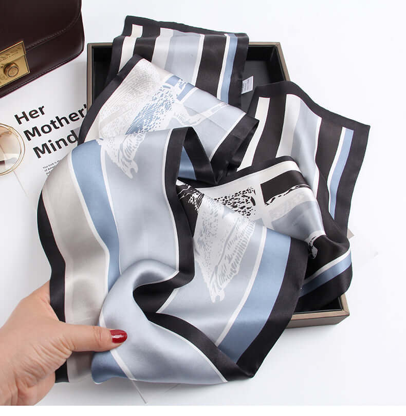 Chic Long Double - layer/Double - sided Silk Scarf - SILKSER