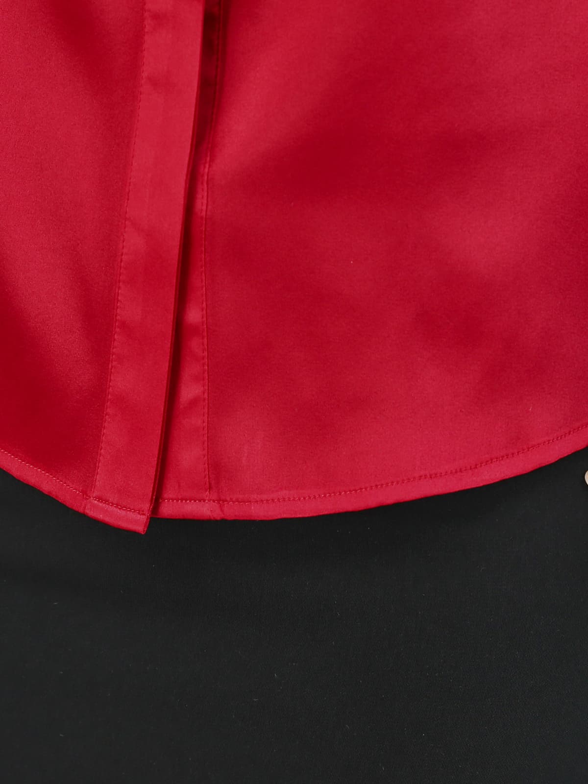 Chic Ruffled Silk Blouse-details-SILKSER