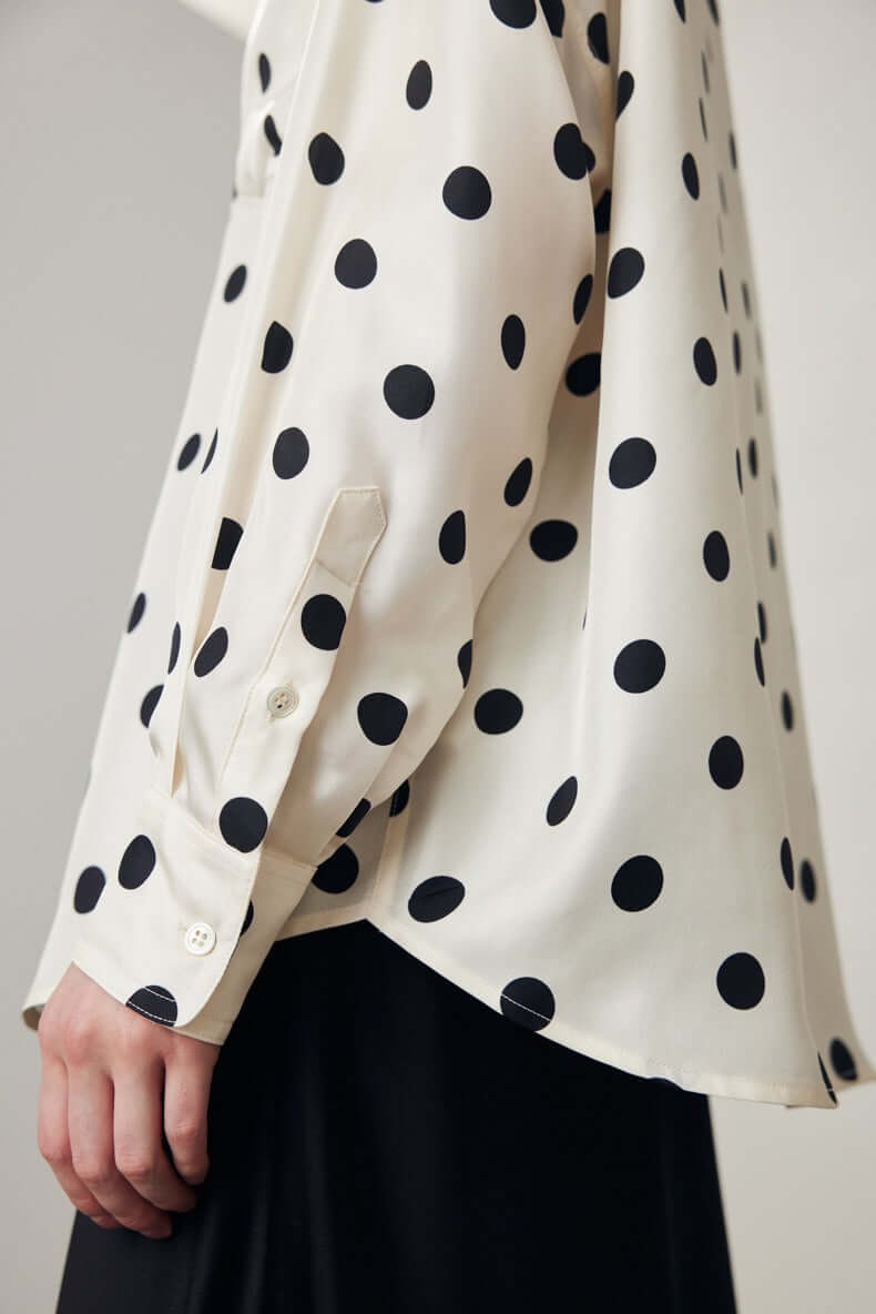 Dotted Print Silk Blouse - SILKSER