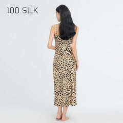 Elegant Leopard Print Slip Dress - SILKSER