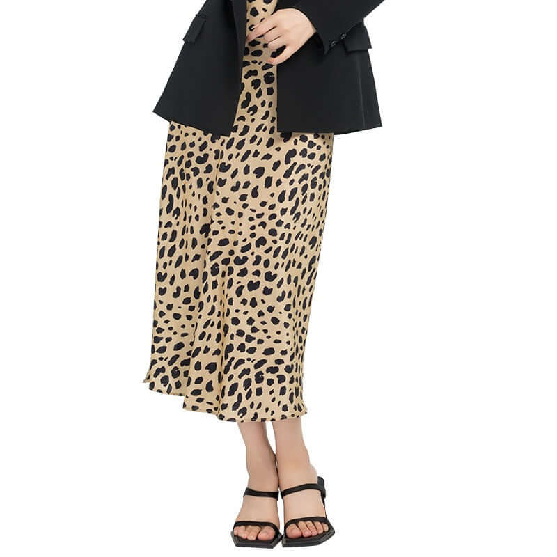 Elegant Leopard Print Slip Dress - SILKSER