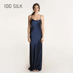 Elegant Silk Strap Evening Dress - SILKSER