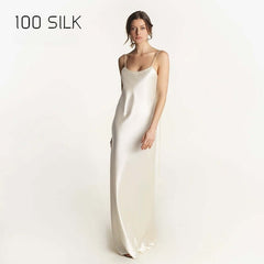 Elegant Silk Strap Evening Dress - SILKSER