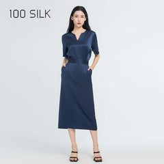 Elegant V - neck Shirt and Skirt Two - Piece Set - SILKSER