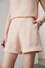 Embossed Silk Tank Top & Shorts Outfit Set - SILKSER