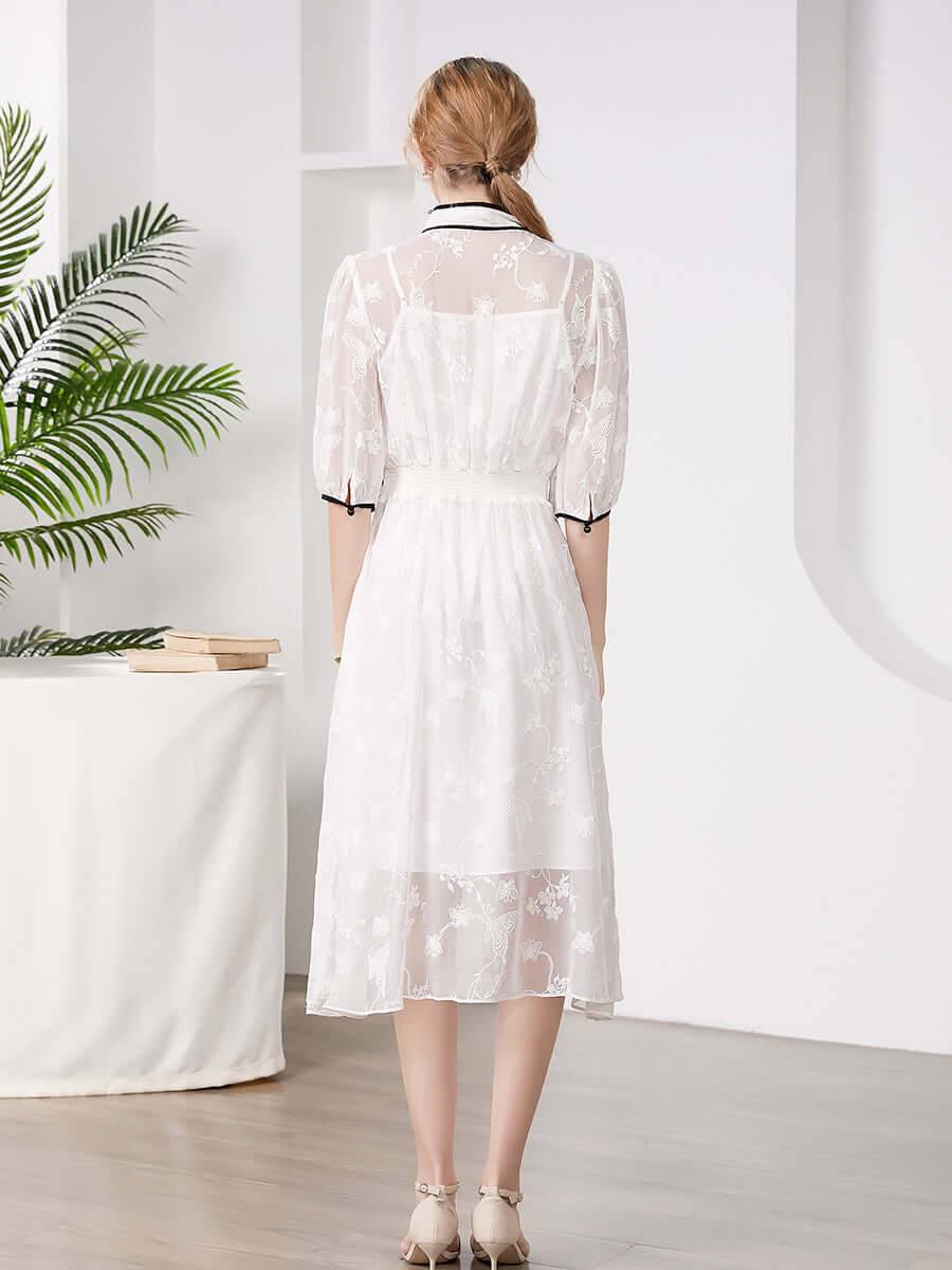 Embroidered Silk Dress - SILKSER