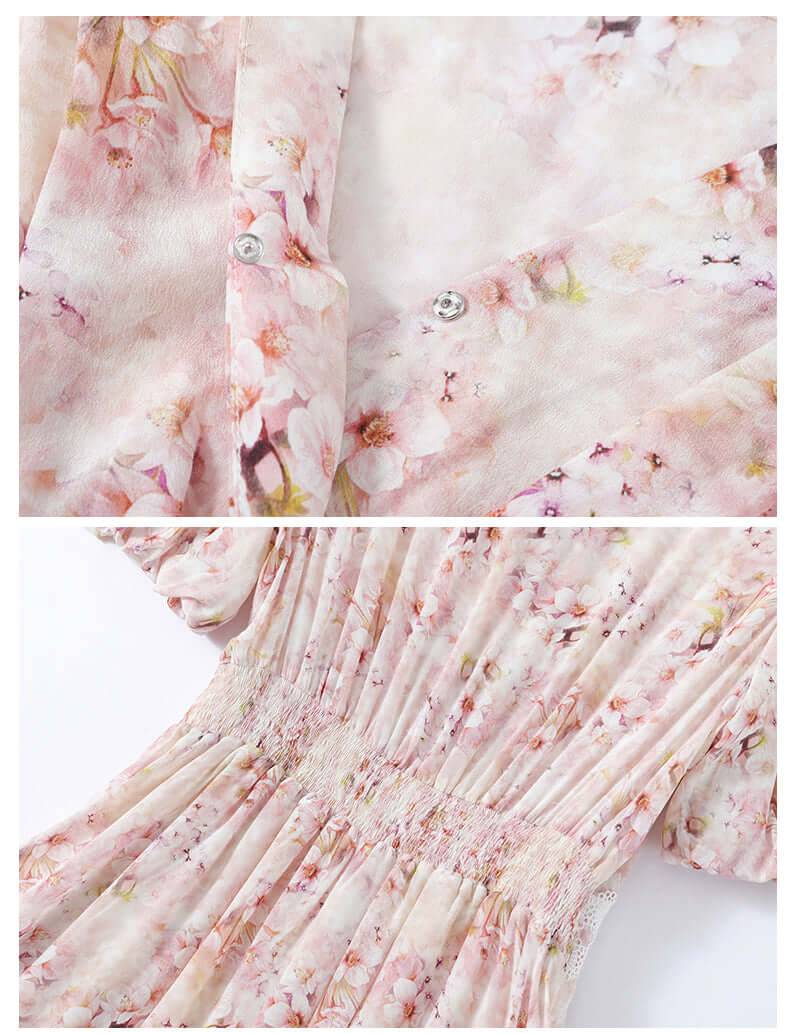 Floral Mulberry Silk Dress - SILKSER