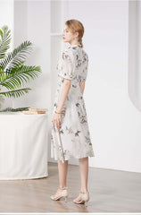 Floral Mulberry Silk Dress - SILKSER