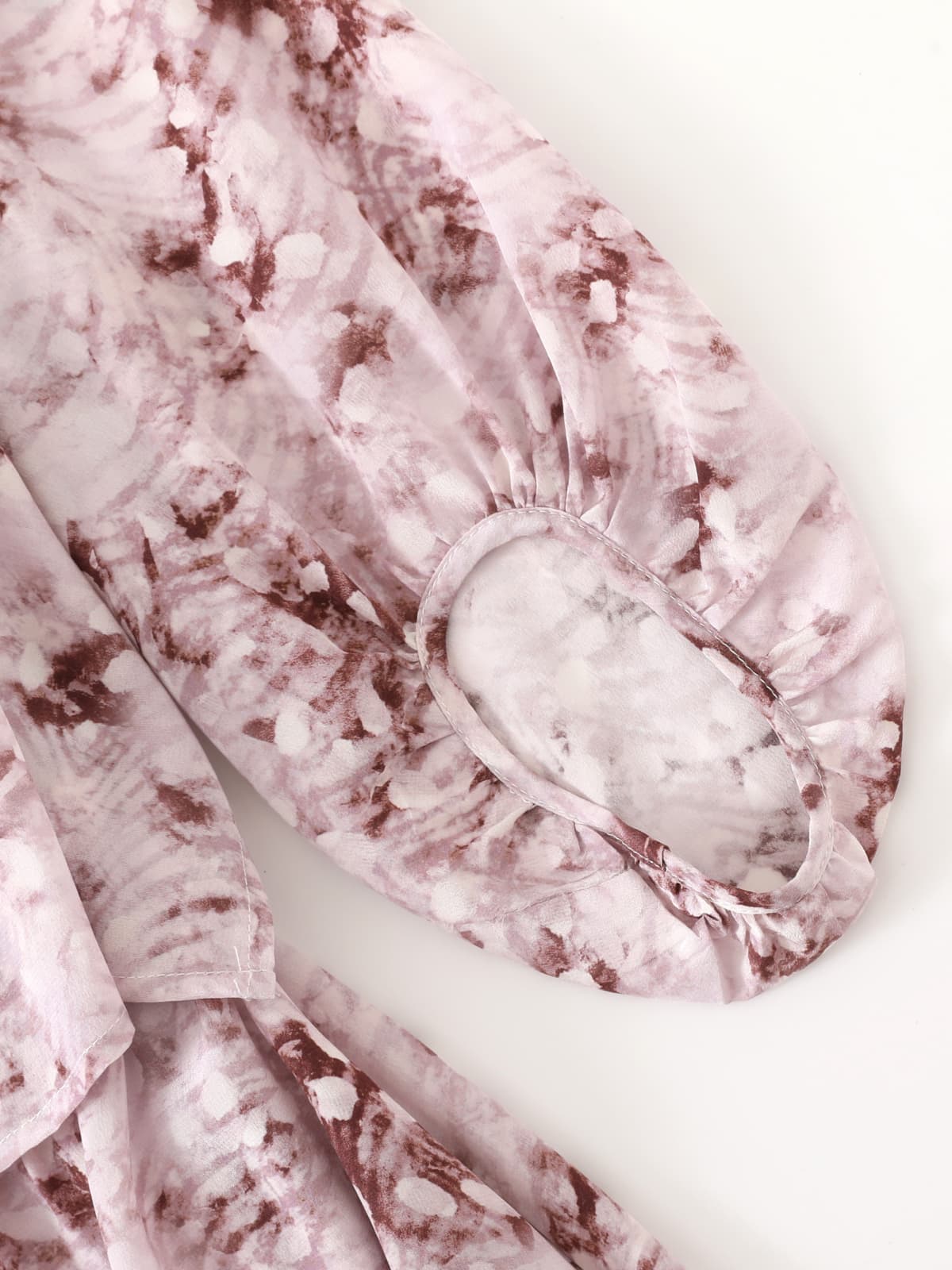 French V-Neck Floral Mulberry Silk Dress