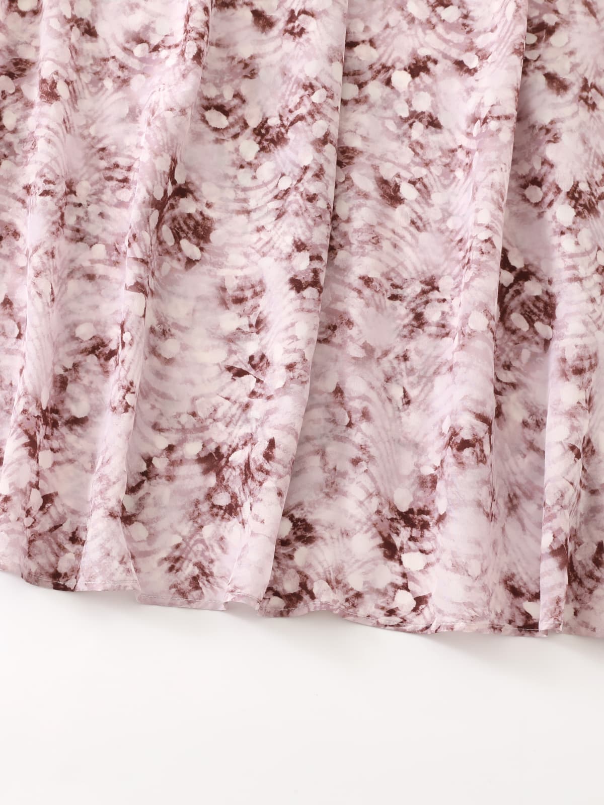 French V-Neck Floral Mulberry Silk Dress