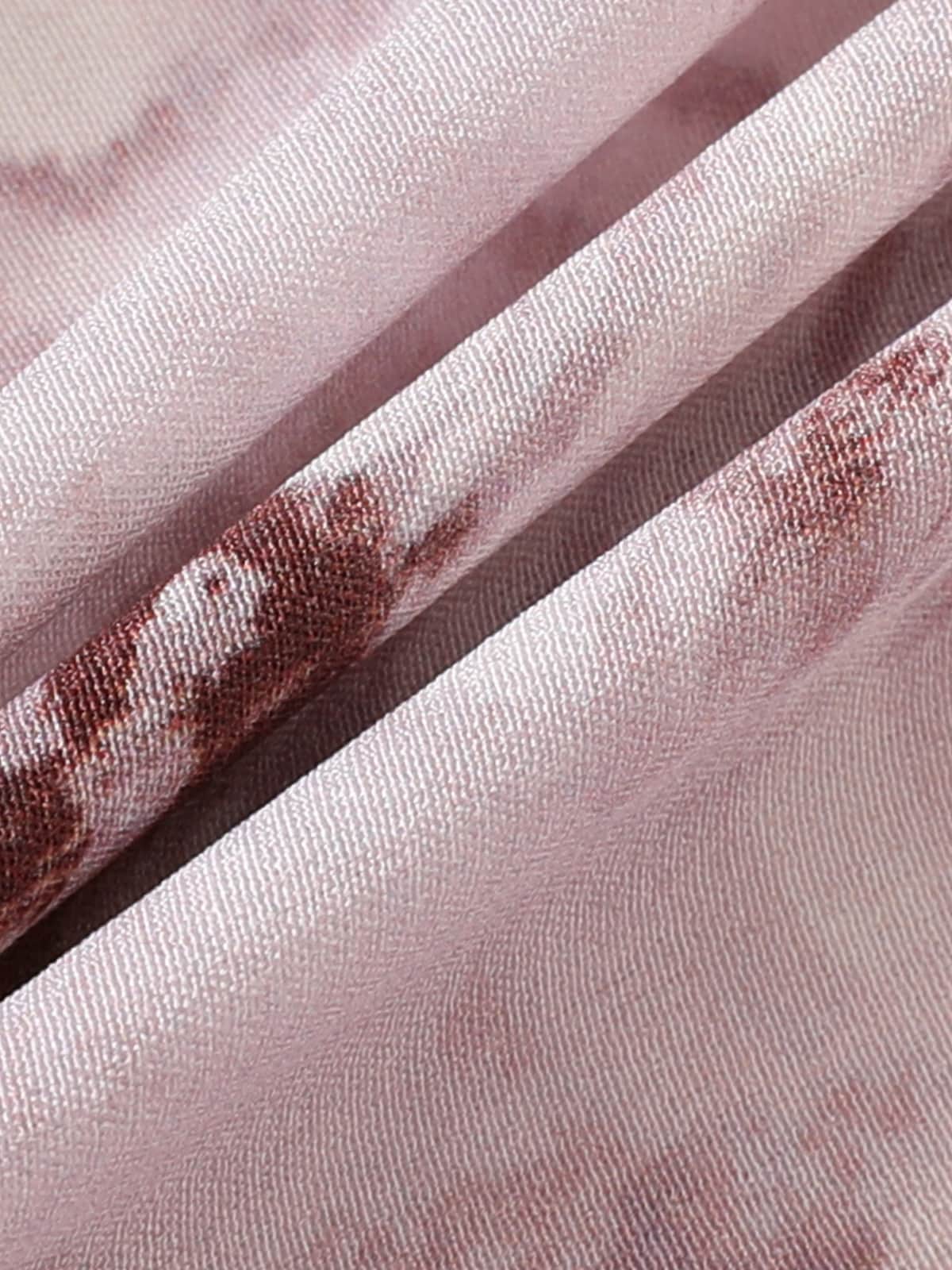 French V-Neck Floral Mulberry Silk Dress