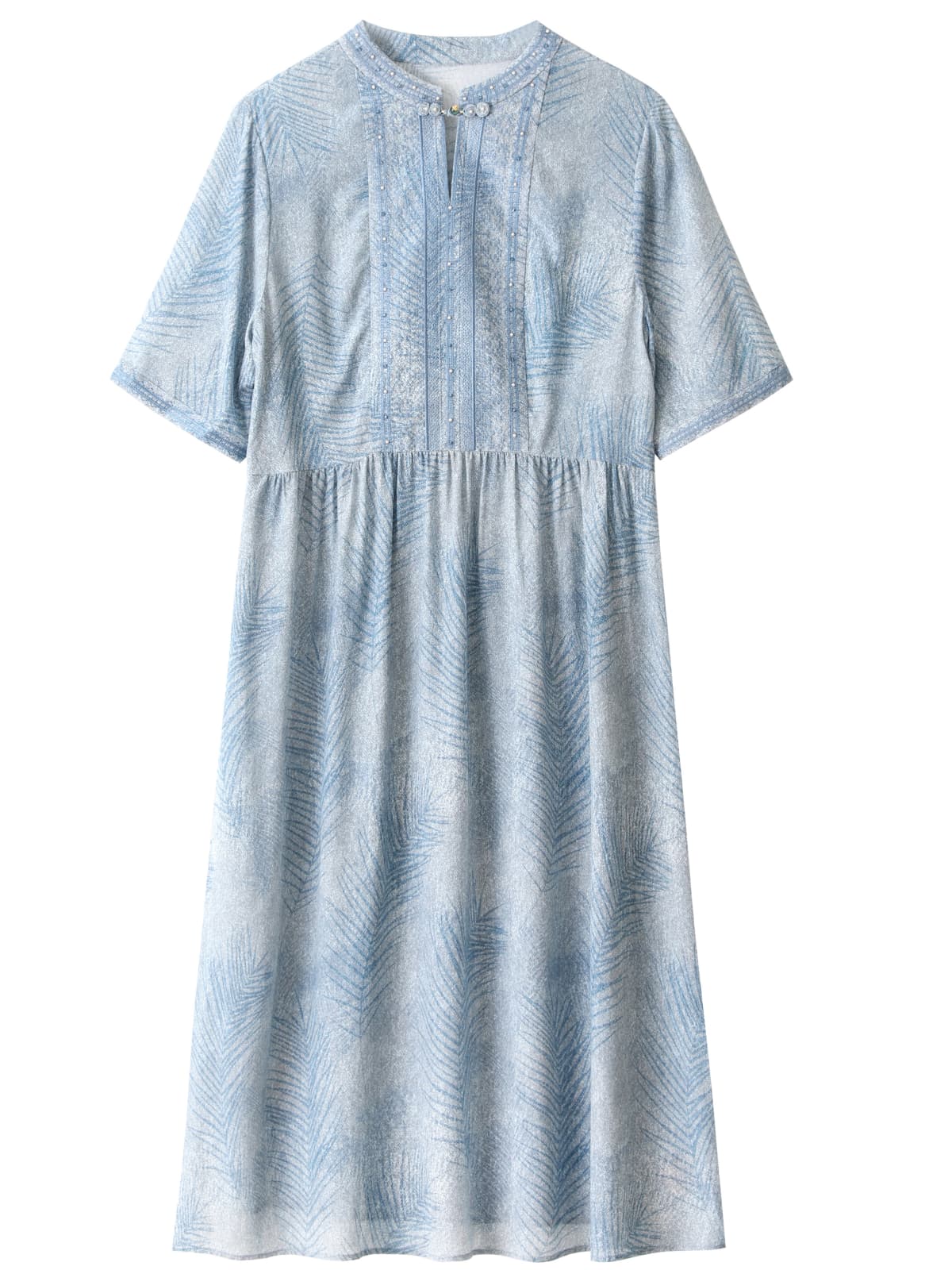 Elegant Floral Mulberry Silk Midi Dress