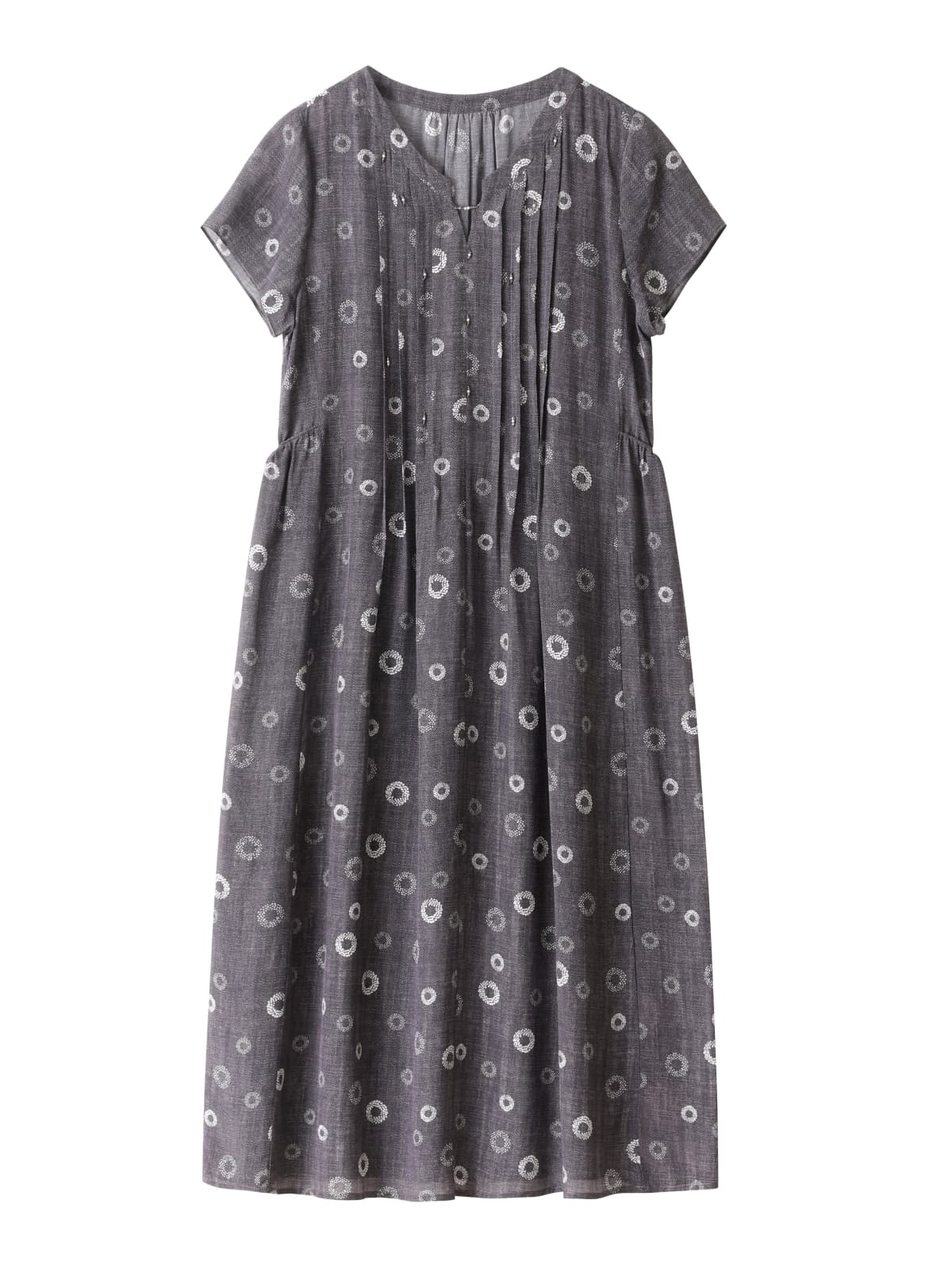Vintage Polka Dot V-Neck Silk Dress