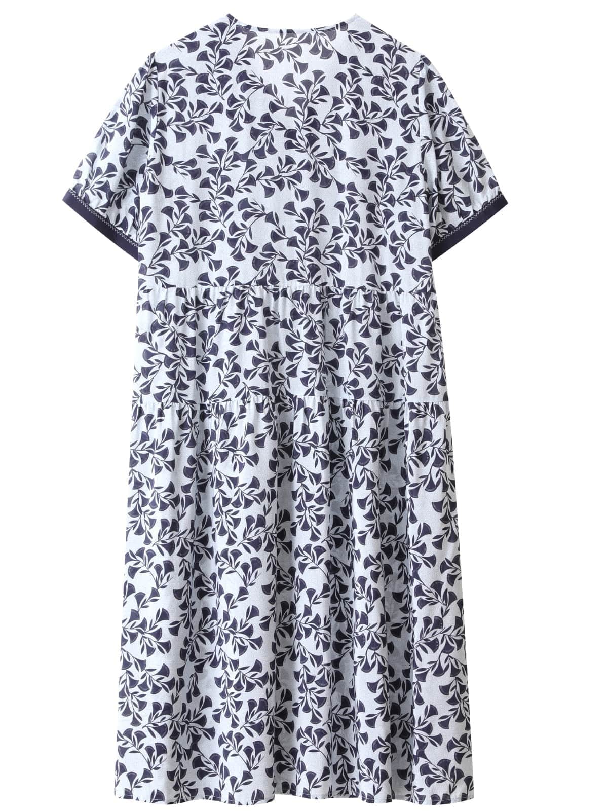 French Short Sleeve Floral Silk Dress