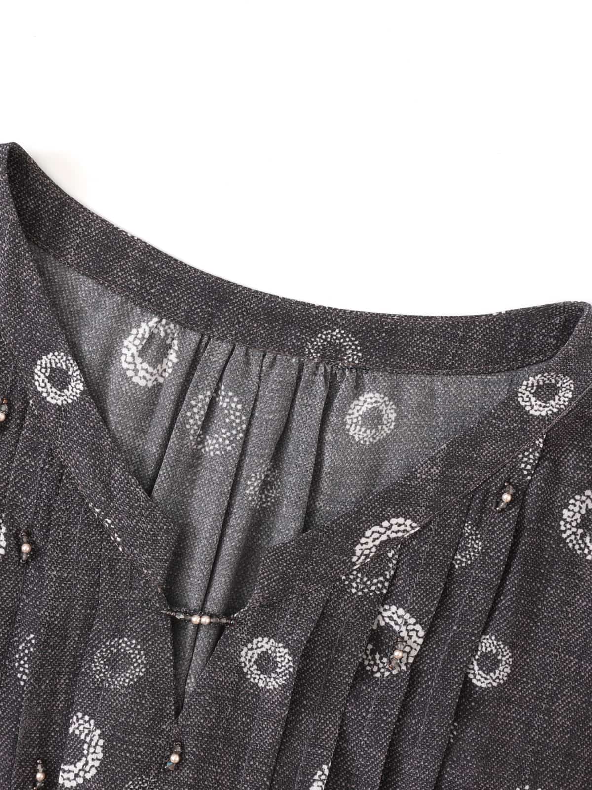 Vintage Polka Dot V-Neck Silk Dress
