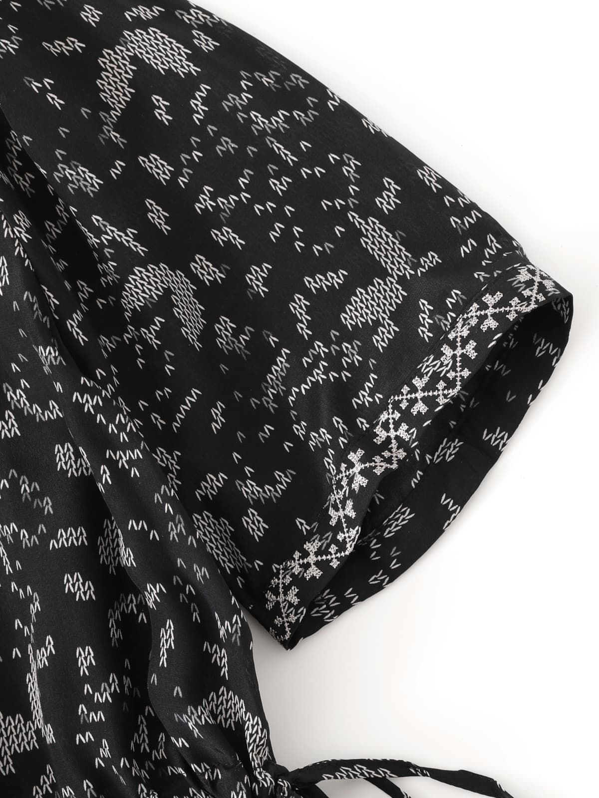 Black Floral Mulberry Silk Midi Dress