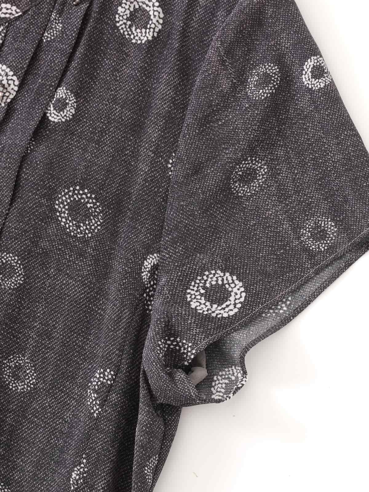 Vintage Polka Dot V-Neck Silk Dress