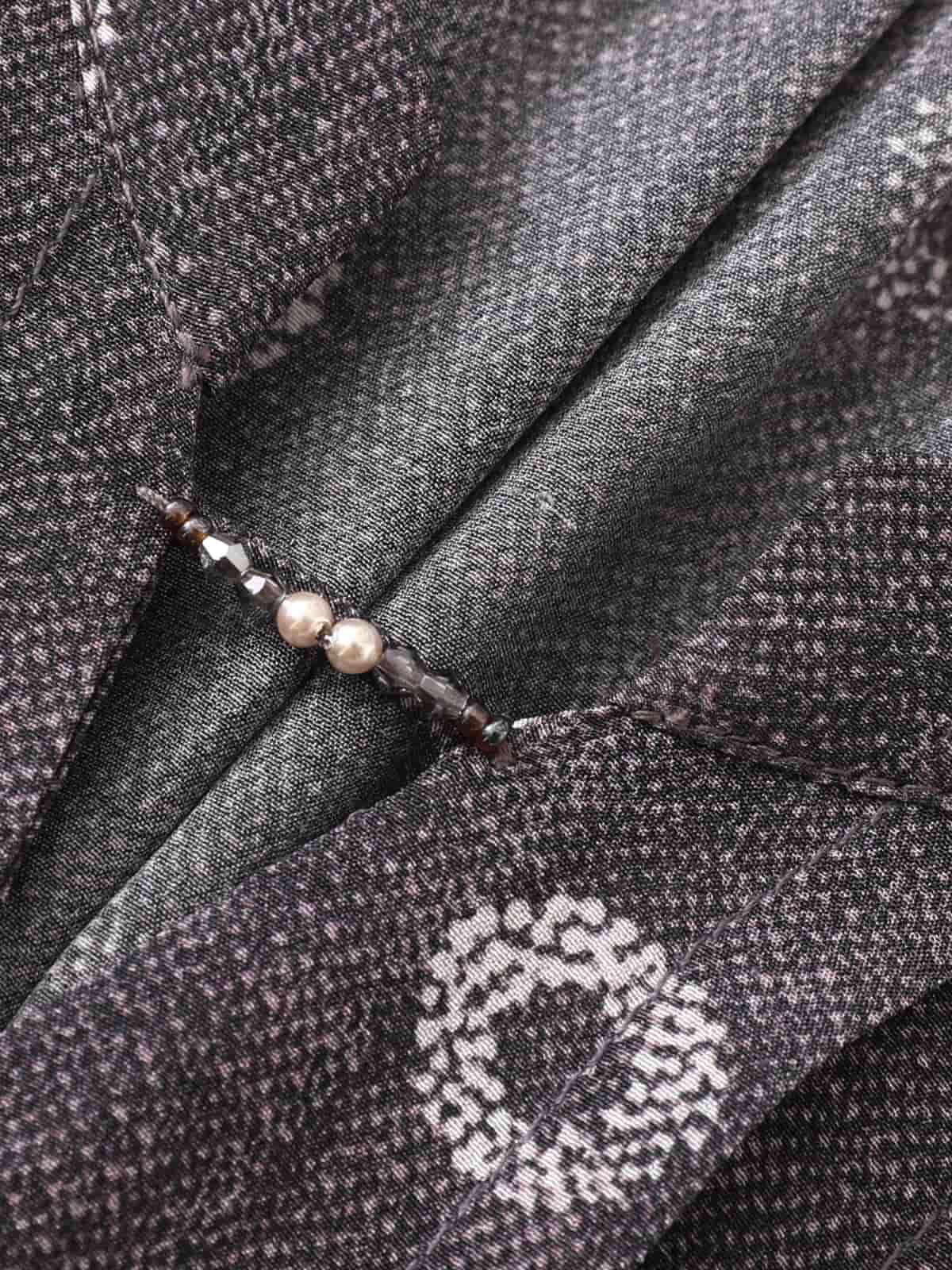 Vintage Polka Dot V-Neck Silk Dress