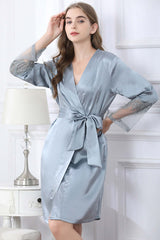 Lace Two - piece Set Silk Nightgown - SILKSER