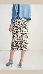 Leopard Print Silk Skirt - SILKSER