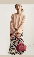 Leopard Print Silk Skirt - SILKSER