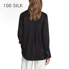 Loose - fit Button - Up Silk Blouse - SILKSER